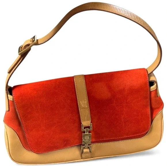 GUCCI Vintage Y2K Suede Leather Piston Lock Jackie Small Shoulder‎ Bag Authentic - Picture 4 of 16